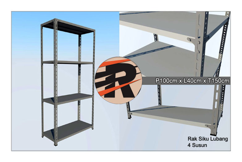 Rak Besi Siku Lubang Ukuran 100 x 40 x 150 cm, 4 Ambalan tipe JN-40 | RAJA RAK TOKO adalah Distributor / Agen / Grosir / Supplier Rak Besi Siku Gudang Serbaguna & Rak Arsip Kantor Susun Multiguna №1 di Indonesia | Bogor, Cianjur, Bandung, Garut, Tasikmalaya, Sukabumi, Ciamis, Kuningan, Cirebon, Majalengka, Sumedang, Indramayu, Subang, Purwakarta, Karawang, Bekasi, Bandung Barat, Depok, Cimahi, Banjar, Pangandaran