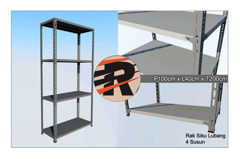 Rak Besi Siku Lubang Ukuran 100 x 40 x 150 cm, 4 Ambalan tipe JN-40 | RAJA RAK TOKO adalah Distributor / Agen / Grosir / Supplier Rak Besi Siku Gudang Serbaguna & Rak Arsip Kantor Susun Multiguna №1 di Indonesia | Bogor, Cianjur, Bandung, Garut, Tasikmalaya, Sukabumi, Ciamis, Kuningan, Cirebon, Majalengka, Sumedang, Indramayu, Subang, Purwakarta, Karawang, Bekasi, Bandung Barat, Depok, Cimahi, Banjar, Pangandaran