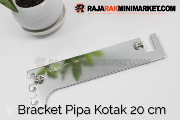 Daun Bracket Pipa Kotak Panjang 20 cm - Bracket Pipa Kotak H 20