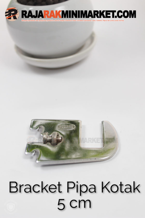 Daun Bracket Pipa Kotak Panjang 5 cm CHROME  - Bracket Pipa Kotak H 5