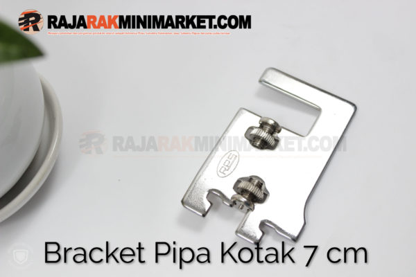 Daun Bracket Pipa Kotak Panjang 7 cm CHROME - Bracket Pipa Kotak H 7