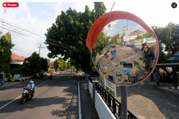 KACA CEMBUNG JALAN 45, 60, 80, 100 CM | CERMIN CEMBUNG JALAN