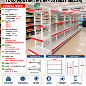 RAK MINIMARKET GONDOLA DISPLAY TOKO SWALAYAN TIPE RR-150 | RAJA RAK INDONESIA