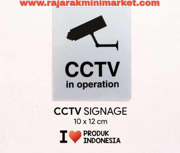 SIGNAGE / LOGO PERINGATAN CCTV IN OPERATION 10x12 CM