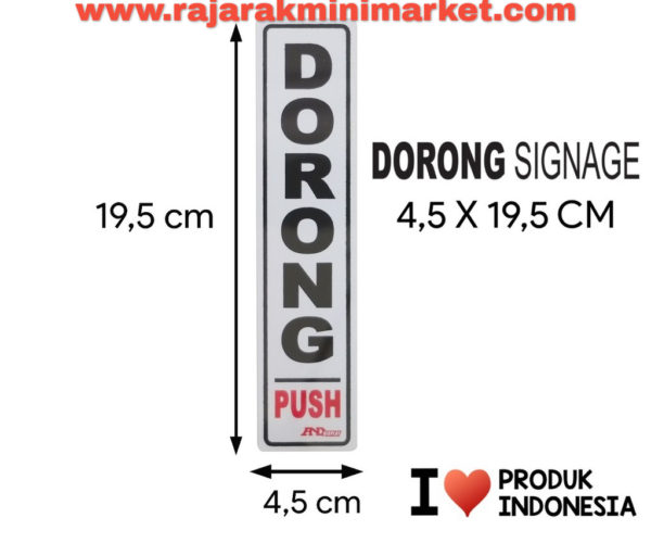 SIGNAGE / LOGO PERINGATAN DORONG 4,5x19,5 CM