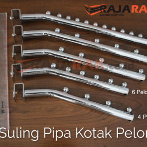 FS 4 PELOR - Suling Pipa Kotak 4 Pelor Panjang 25 cm - Hanger Pipa Kotak Pelor - Suling Kotak Display Aksesoris