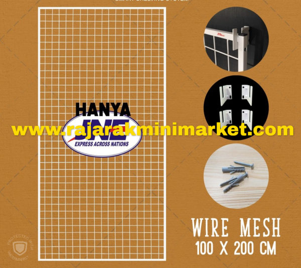 RAM BINGKAI WIREMESH 100x200 CM + H5 WALL PUTIH