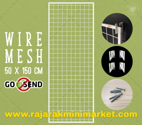 RAM BINGKAI WIREMESH 50x150 CM + H5 WALL PUTIH