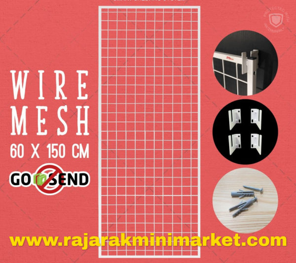 RAM BINGKAI WIREMESH 60x150 CM + H5 WALL PUTIH