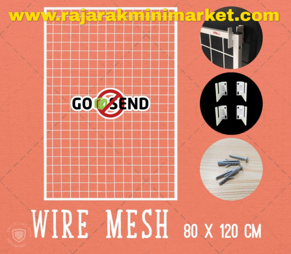 RAM BINGKAI WIREMESH 80x120 CM + H5 WALL PUTIH