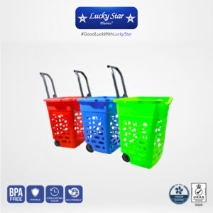 TROLI KERANJANG BELANJA PLASTIK SUPERMARKET LUCKY STAR TROLLY MARKET 6789-DX | RAJA RAK INDONESIA