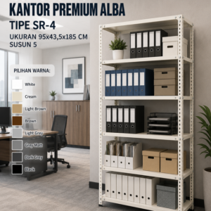 RAK ARSIP BESI KANTOR PREMIUM ALBA TIPE SR-4 UKURAN 95x43,5x185 CM SUSUN 5 | RAJA RAK INDONESIA